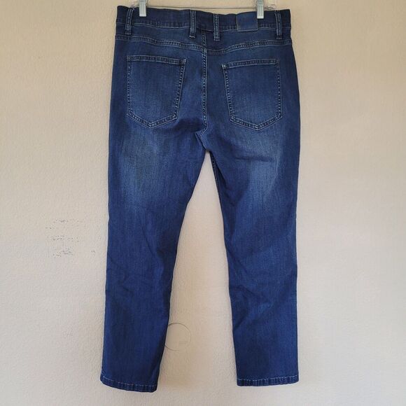 Mugsy Fultons Jeans Mens Size 35x29 Dark Wash Whiskering Stretch Pockets - Picture 11 of 11